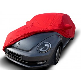 Custom-made Volkswagen Beetle indoor car cover in Coverlux Jersey - red