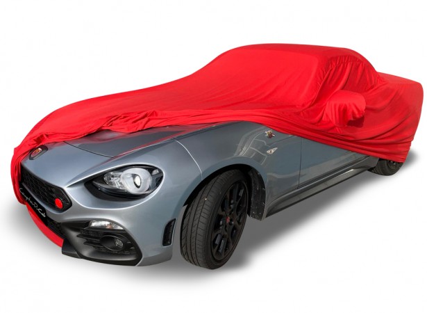 Bâche protection intérieure sur-mesure Fiat 124 Spider en Jersey Coverlux - rouge
