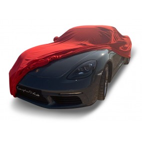 Op maat gemaakte Porsche Boxster 718 Spider autohoes (interieur autohoes) in Coverlux Jersey - rood
