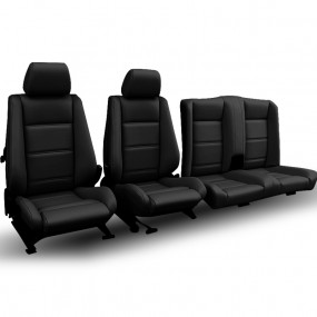 Tapicería (embellecedor) de asientos BMW E30 descapotable negro cuero genuino