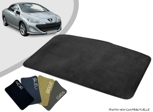 Tapis coffre sur-mesure Peugeot 308 CC moquette aiguilletée surjetée