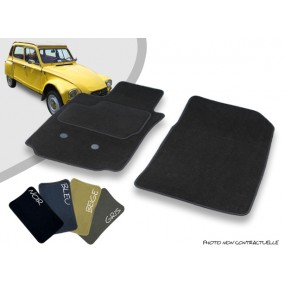 Tapis auto avant sur-mesure Citroen Dyane moquette aiguilletée surjetée