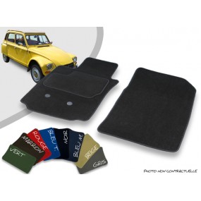 Tapis auto avant sur-mesure Citroën Dyane velours bordé