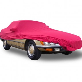 Custom-made Mercedes SL R107 "US" indoor car cover in Coverlux Jersey - red