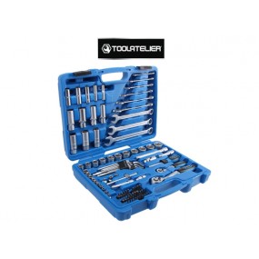 Kit de ferramentas: catracas, soquetes, bits e extensões (tamanhos em polegadas) - ToolAtelier®