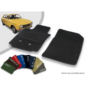 Front mats large tunnel in Peugeot 304 coupe velor carpet