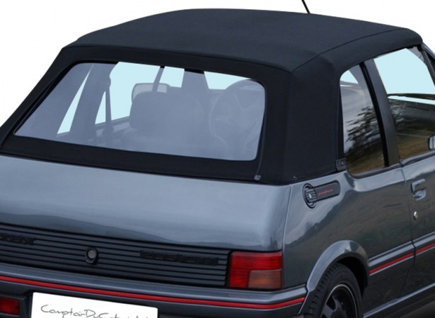 Peugeot 205 conversível capota de lona em Sonnenland Alpaca com janela traseira em PVC