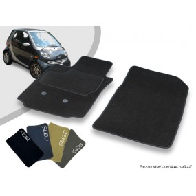 Smart Fortwo 450 tapetes de carro dianteiros personalizados com agulha overlocked carpete