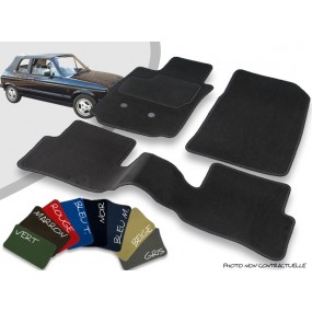Tapis auto avant et arrière sur-mesure Talbot Samba cabriolet velours bordé