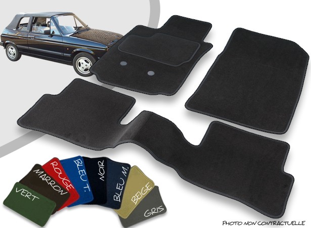 Tapis auto avant et arrière sur-mesure Talbot Samba cabriolet velours bordé