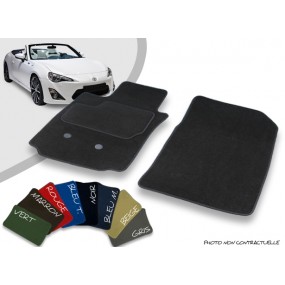 Tapis auto avant sur-mesure Toyota GT86 cabriolet velours bordé