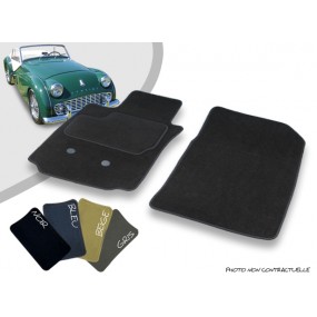 Custom-made car front mats Triumph TR3A overlocked needle punched carpet
