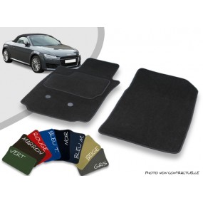Custom-made Audi TT 8S convertible front car mats with edged velvet