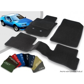 Tapis auto avant et arrière sur-mesure Alpine A 310 velours bordé