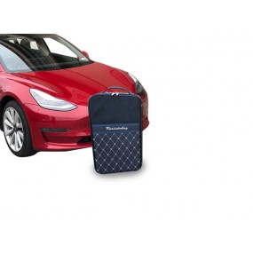 Bagagerie sur-mesure cuir pour le dessous de coffre arrière de Tesla Model 3