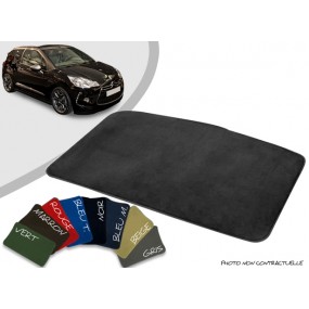 Tapis coffre sur-mesure Citroen DS3 cabriolet velours bordé