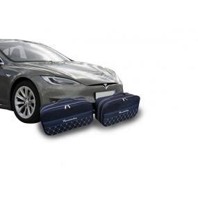 Bagagerie sur-mesure cuir pour le dessus de coffre arrière de Tesla Model S