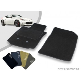 Custom car front mats Nissan 370Z Coupé overlocked needle punched carpet