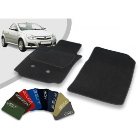 Opel Tigra convertible custom-made front and rear car mats with edged velvet