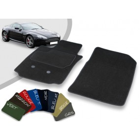 Custom-made Aston Martin V8 coupe velor trimmed front car mats