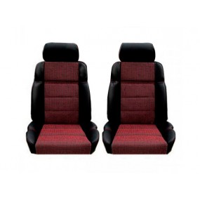 Front seat trim in black semi-leather and 205 CTI quartet fabric