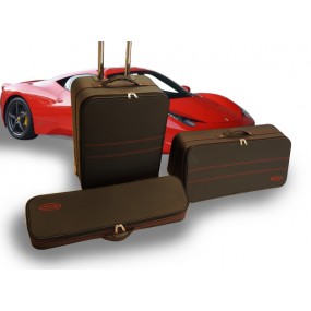 Op maat gemaakte kofferset (bagage) Ferrari F458 Italia - Set van 3 volledig lederen kofferbakkoffers