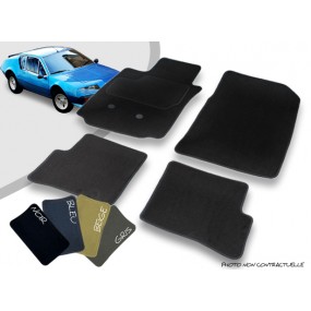 Tapis auto avant et arrière sur-mesure Alpine A310 moquette aiguilletée surjetée