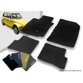 Tapis auto avant et arrière sur-mesure Citroën Dyane moquette aiguilletée surjetée