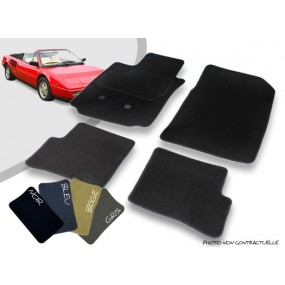 Custom car mats front and rear Ferrari Mondial 3l and 3L2 overlocked needle punched carpet