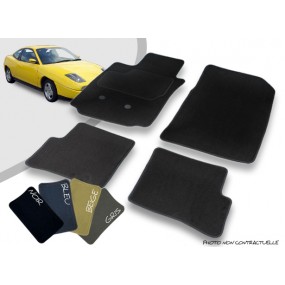 Fiat coupé custom-made front and rear car mats overlocked needle punched carpet