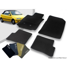 Front and rear custom car mats Fiat Punto convertible overlocked needle punched carpet