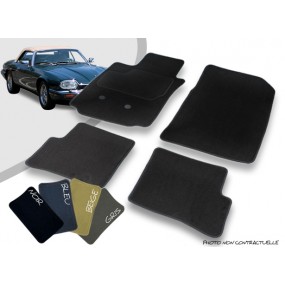 Custom car mats front and rear Jaguar XJS convertible needle punched overlocked carpet