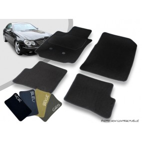 Tapis auto avant et arrière sur-mesure Mercedes CLK C209 Coupé moquette aiguilletée surjetée