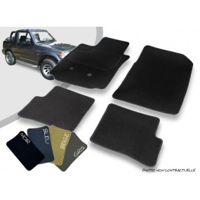 Op maat gemaakte vloermatten voor en achter in de auto Mitsubishi Pajero V20-V23-V24 Convertible Overlock Pin Carpet