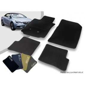 Opel Cascada convertible custom-made front and rear car mats overlocked needle punched carpet