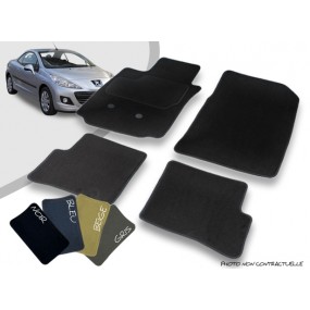 Peugeot 207 CC alfombrillas de coche delanteras y traseras personalizadas alfombra perforada con aguja overlock