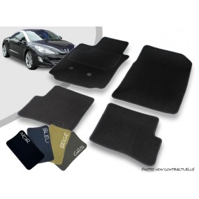Peugeot RCZ custom-made front and rear car mats overlocked needle punched carpet