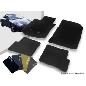 Tapis auto avant et arrière sur-mesure Porsche 996 cabriolet (2002-2004) moquette aiguilletée surjetée