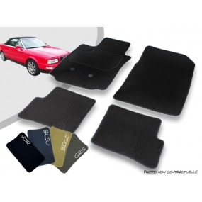 Custom-made front and rear car mats for Audi 80 convertible overlocked needle punched carpet