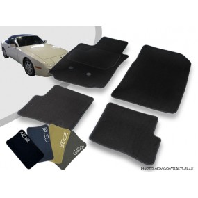 Front and rear car mats made-measure for Porsche 944 cariolet overlocked needle punched carpet