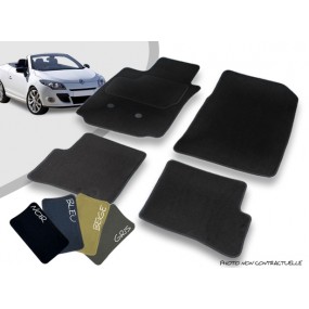 Front and rear car mats made-measure for Renault Megane 3 CC overlocked needle punched carpet