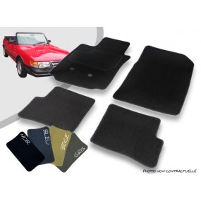 Tapis auto avant et arrière sur-mesure Saab 900 Classic cabriolet moquette aiguilletée surjetée