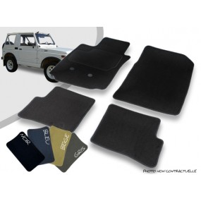 Tapis auto avant et arrière sur-mesure Santana Samurai SJ 410 cabriolet moquette aiguilletée surjetée