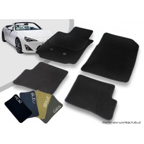 Tapis auto avant et arrière sur-mesure Toyota GT86 cabriolet moquette aiguilletée surjetée