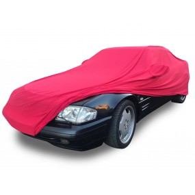 Maßgeschneiderte Autoschutzhülle (Autoabdeckung für Innen) Mercedes SL R129 in Coverlux Jersey - rot