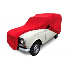 Custom-made car cover for Renault 4L F6 in Jersey Red (Coverlux+) - garage use