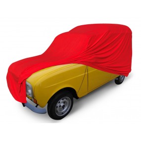 Funda coche a medida Renault 4L F4 en Jersey rojo (Coverlux+) - uso en garaje
