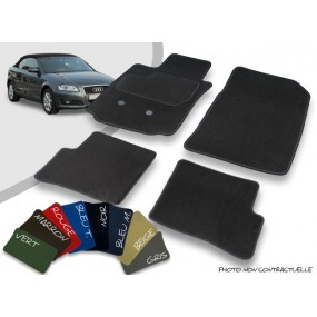 Custom-made Audi A3 8P convertible front and rear car mats with edged velvet