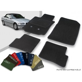 Tapis auto avant et arrière sur-mesure BMW E36 cabriolet velours bordé