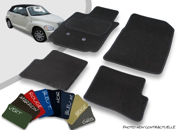 Tapis auto avant et arrière sur-mesure Chrysler  PT Cruiser velours bordé